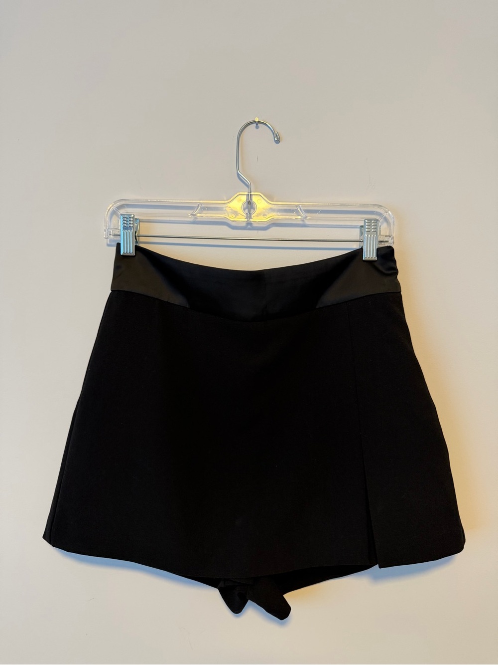Dynamite Black Mini Skort with Satin waistband